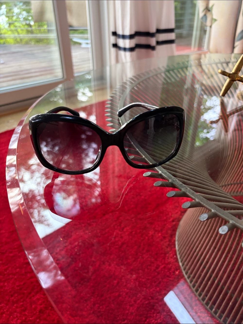 CHANEL Black Oversized Cat-Eye Sunglasses
